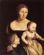 Hans Holbein Konstnarens with wife Katherine and Philipp oil on canvas